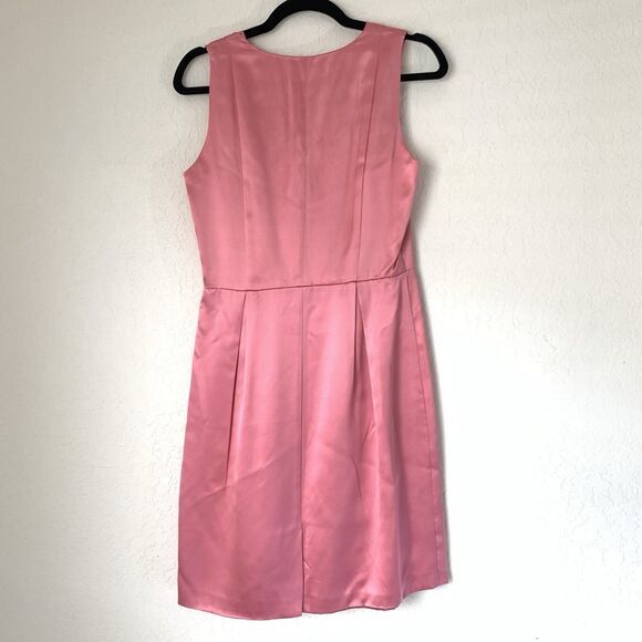 J Crew Dress Women 6 Pink 100% Silk Satin Barbiecore Preppy Twee Wedding Guest - Picture 2 of 9